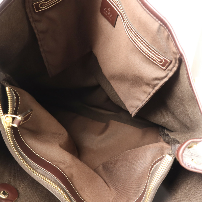 GUCCI 塗層帆布Tote Bag金扣手挽袋-6
