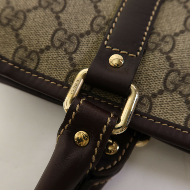 GUCCI 塗層帆布Tote Bag金扣手挽袋-10