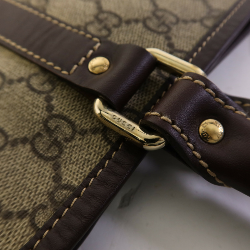 GUCCI 塗層帆布Tote Bag金扣手挽袋-11