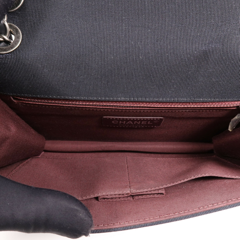 CHANEL 羊皮皮革Shoulder Bag銀扣鏈帶肩背袋-4