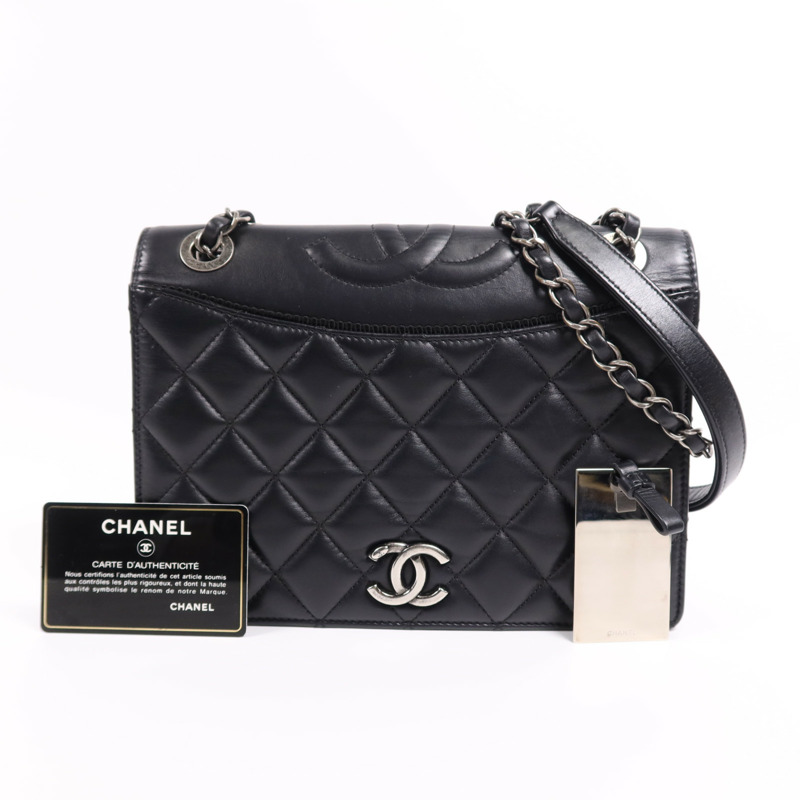 CHANEL 羊皮皮革Shoulder Bag銀扣鏈帶肩背袋-6