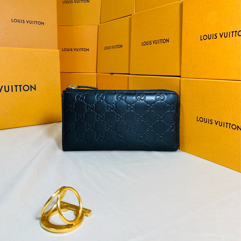 ✨經典實用 Gucci 古馳 黑老花拉鏈8卡長夾-0