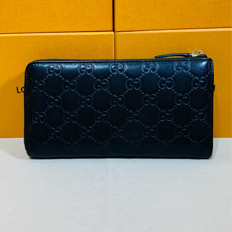 ✨經典實用 Gucci 古馳 黑老花拉鏈8卡長夾-1