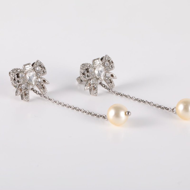 MIU MIU 合金蝴蝶結珍珠耳環耳環-1