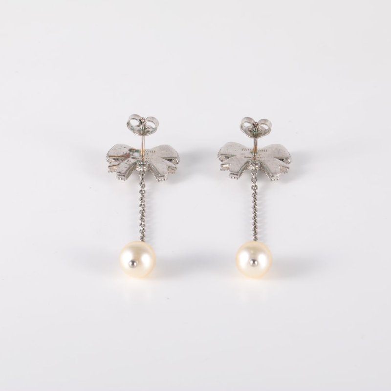 MIU MIU 合金蝴蝶結珍珠耳環耳環-3