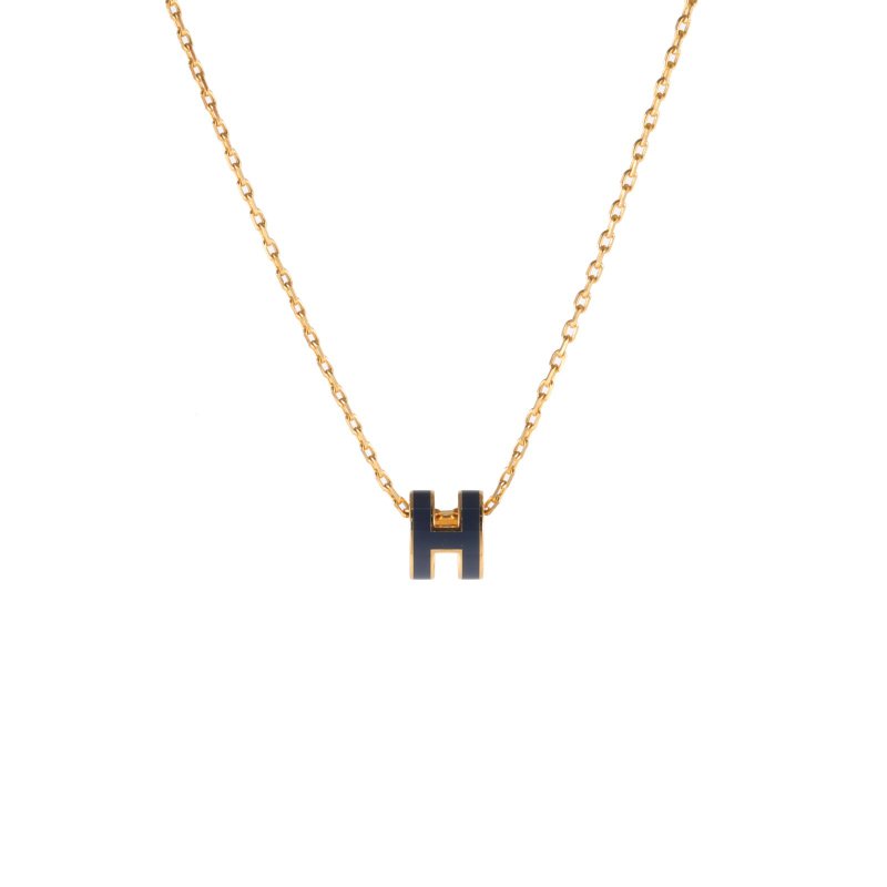 HERMES POPH項鏈Mini合金項鏈金色黑色項鍊-0