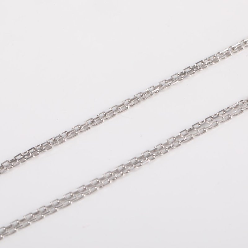 Cartier LOVE兩鑽圓餅項鏈18K白金/鑽石項鏈白金項鍊-3