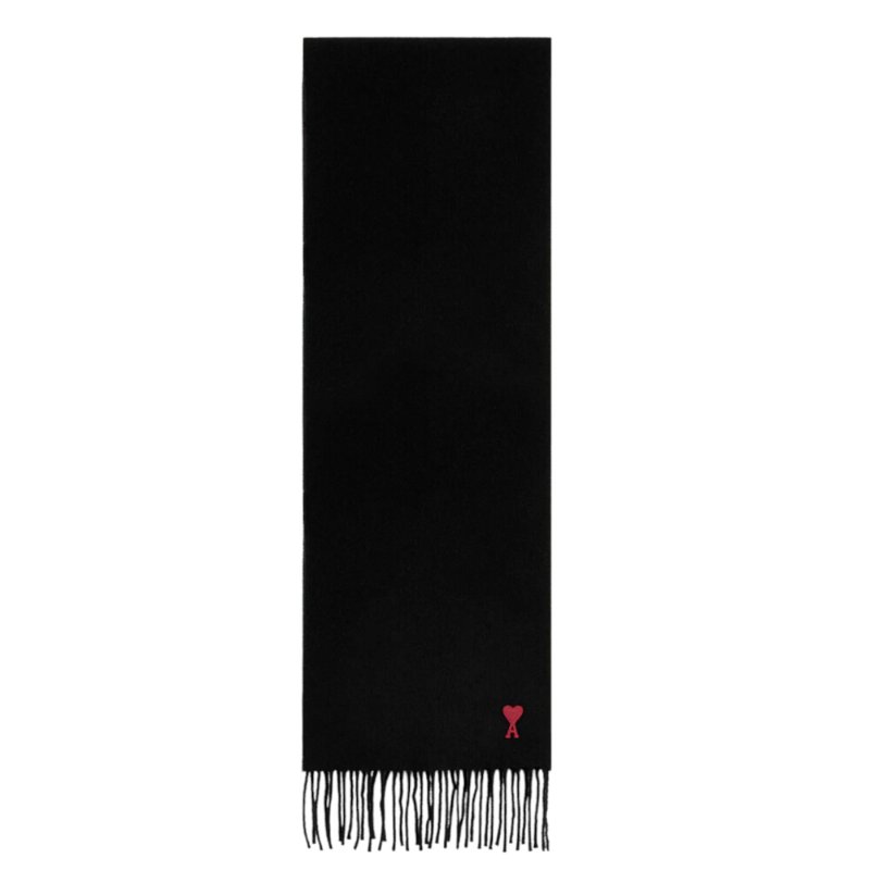 【AMI PARIS】Ami de Coeur Scarf 羊毛 圍巾 黑色 BFUSF405.334.001-0