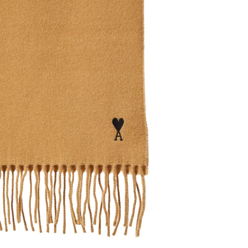 【AMI PARIS】Ami de Coeur Scarf 羊毛 圍巾 駝色 USF677.334.280-1
