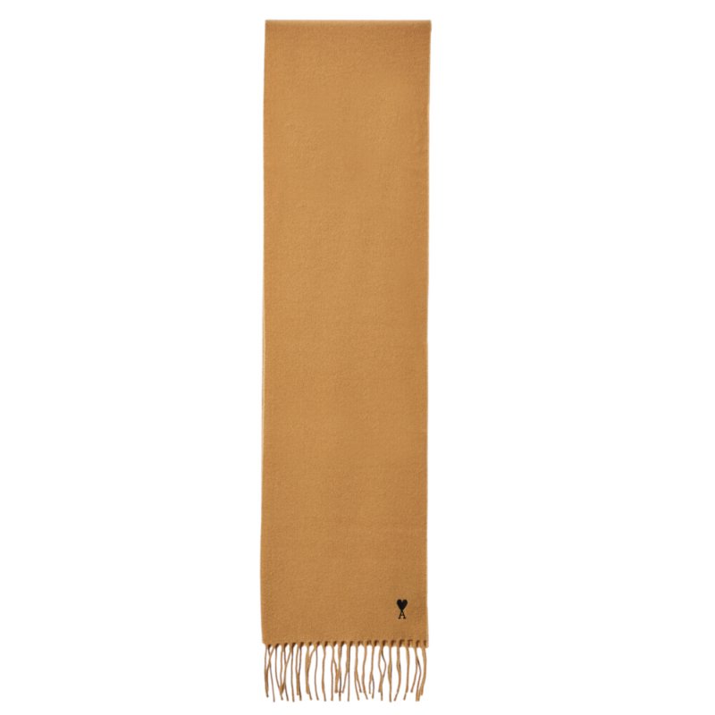 【AMI PARIS】Ami de Coeur Scarf 羊毛 圍巾 駝色 USF677.334.280-4