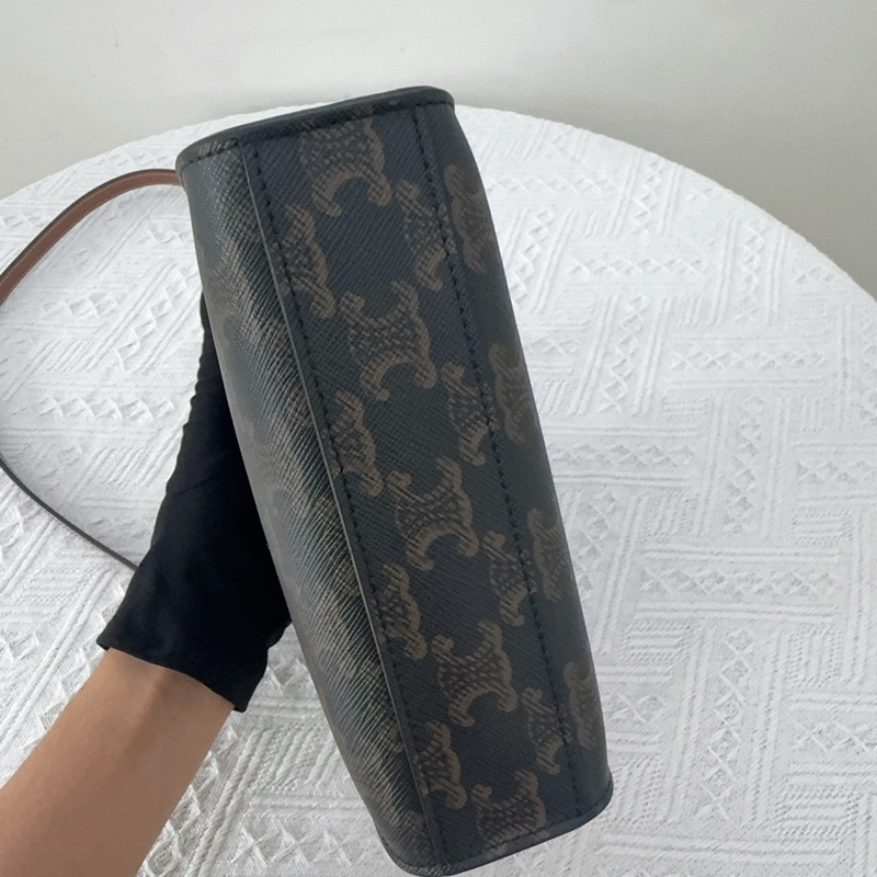 好成色 Celine瑟琳老花琴譜mini 手提單肩斜跨包 21年編碼-4