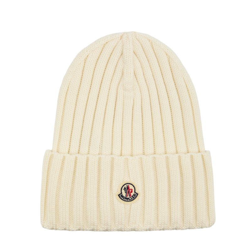 【MONCLER】Beanie Virgin Wool 羊毛 帽子 毛帽 象牙白色 K20933B00036A9327030-0