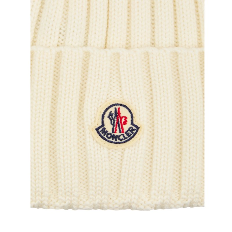 【MONCLER】Beanie Virgin Wool 羊毛 帽子 毛帽 象牙白色 K20933B00036A9327030-4