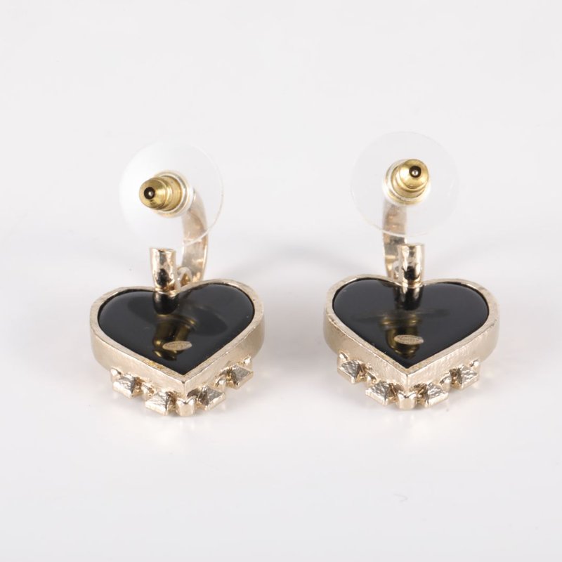 CHANEL 合金22V亞克力愛心耳環耳環-3