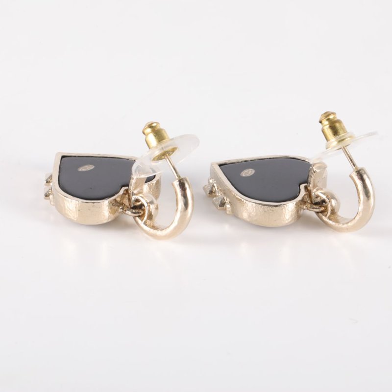 CHANEL 合金22V亞克力愛心耳環耳環-4