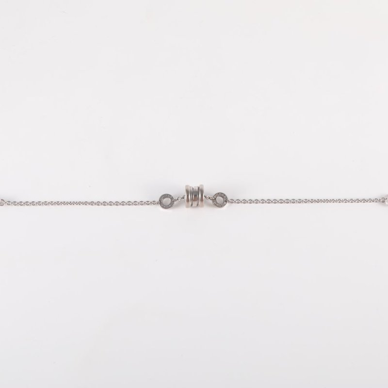 BVLGARI B.ZERO1小彈簧手鏈18K白金S-M碼白金手鍊／手環-4