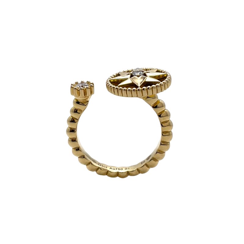 Dior 迪奧 18K 黃金 鑽石 開口 戒指-3