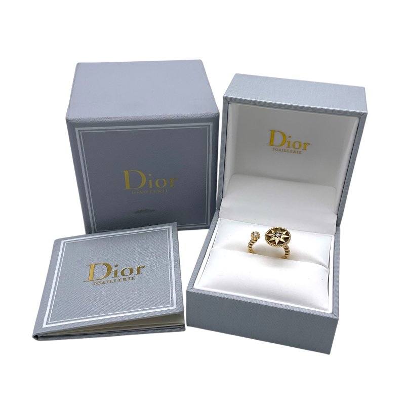 Dior 迪奧 18K 黃金 鑽石 開口 戒指-6