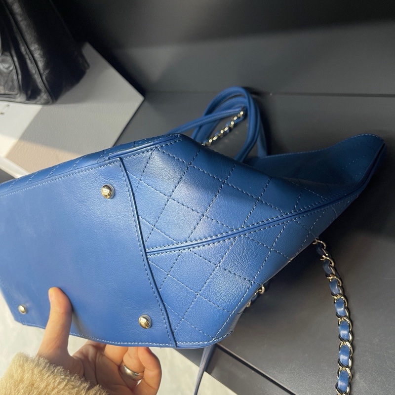 香奈兒Chanel藍色牛皮托特-6