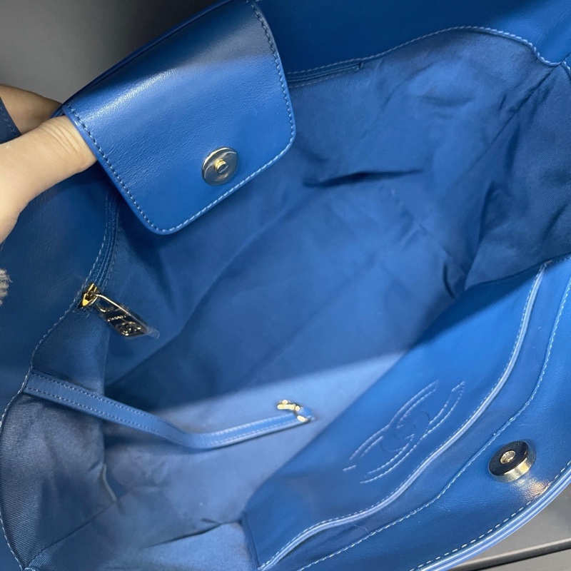 香奈兒Chanel藍色牛皮托特-7