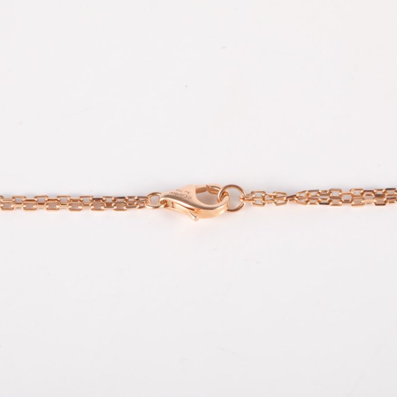 Cartier LOVE兩鑽圓餅項鏈18K玫瑰金/鑽石項鏈玫瑰金項鍊-4
