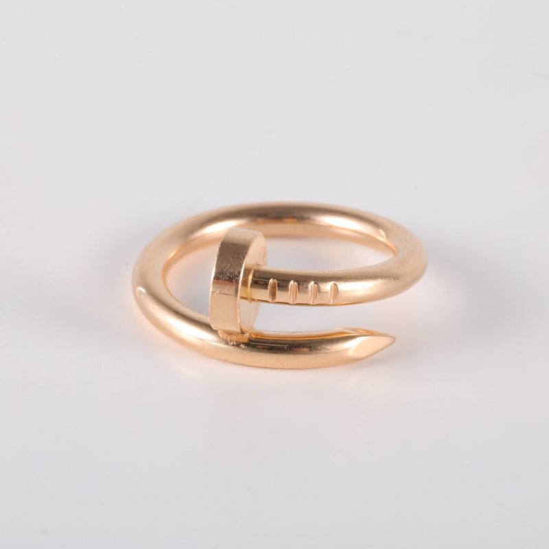 Cartier JUSTEUNCLOU釘子戒指18k18K玫瑰金50玫瑰金戒指-3