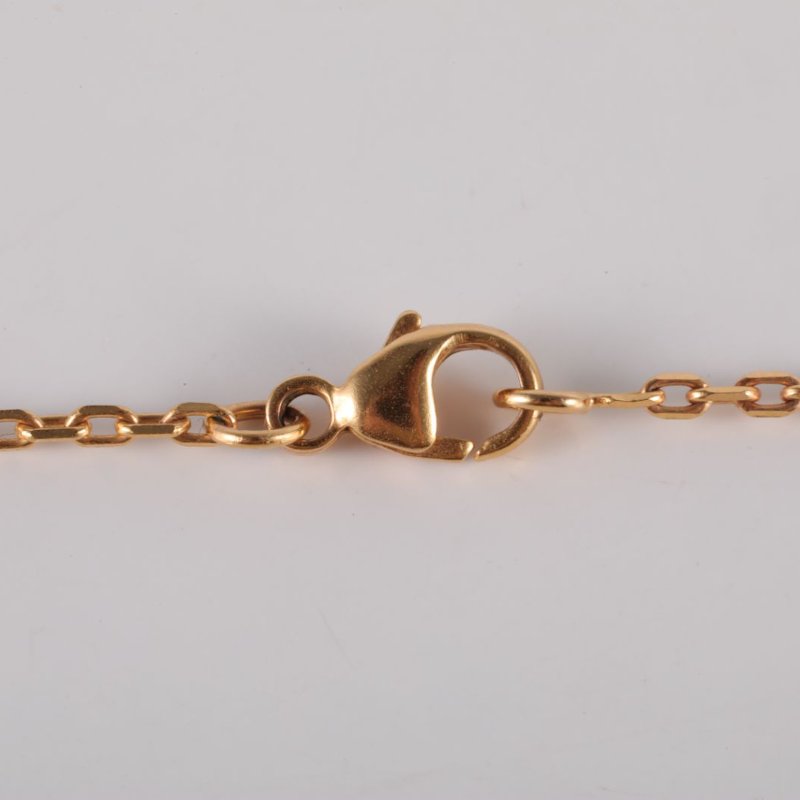 HERMES OMaillon豬鼻子項鏈牛皮/合金項鏈金色褐色項鍊-4