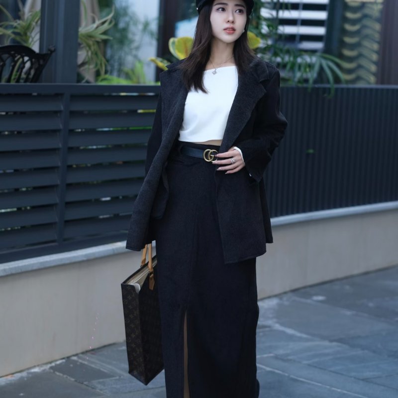 GUCCI 經典雙G腰帶 - 黑金 85-7