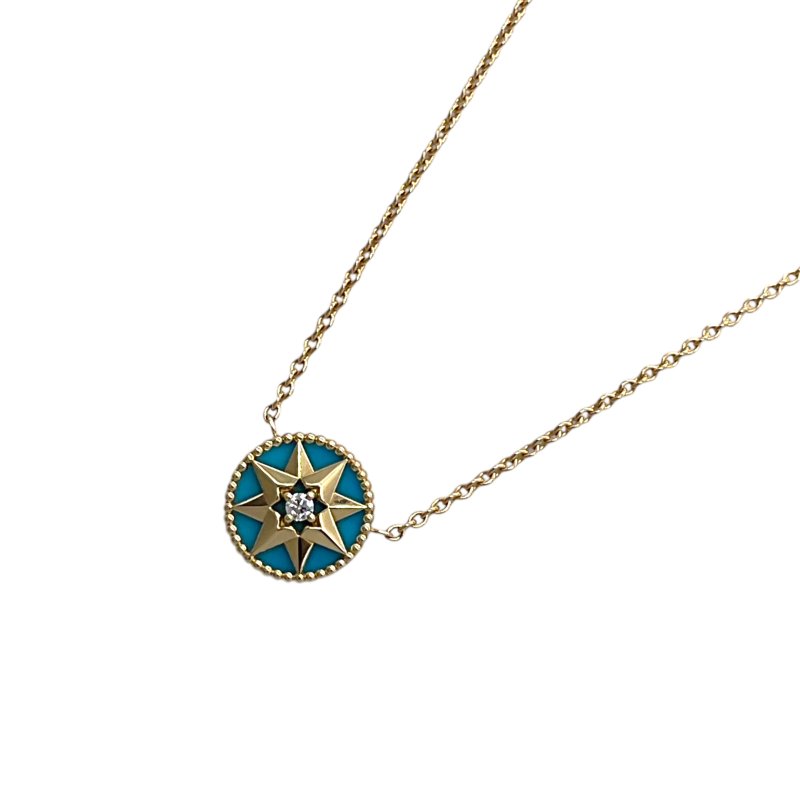 Dior 迪奧 Rose des Vents 18K 黃金 鑽石 項鏈-0