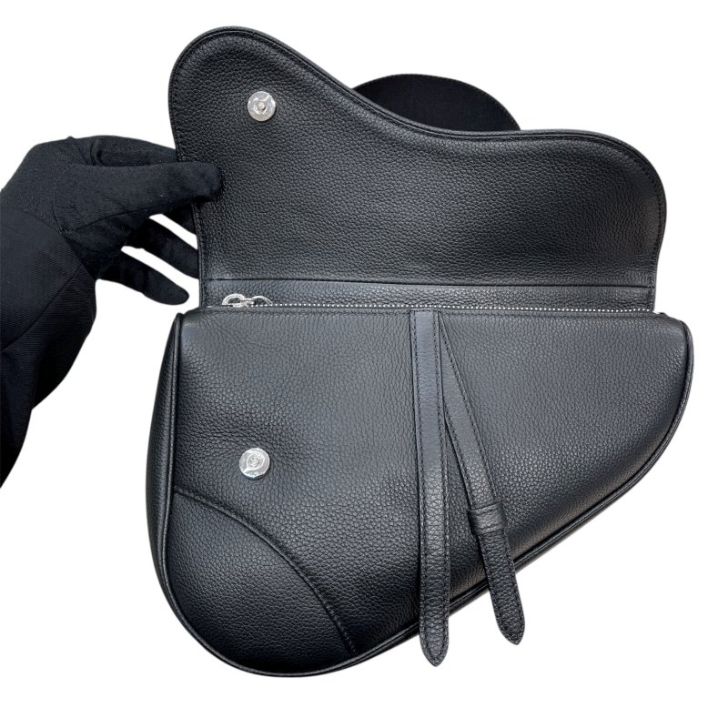 DIOR 迪奧 SADDLE 馬鞍包 皮革 黑色-7