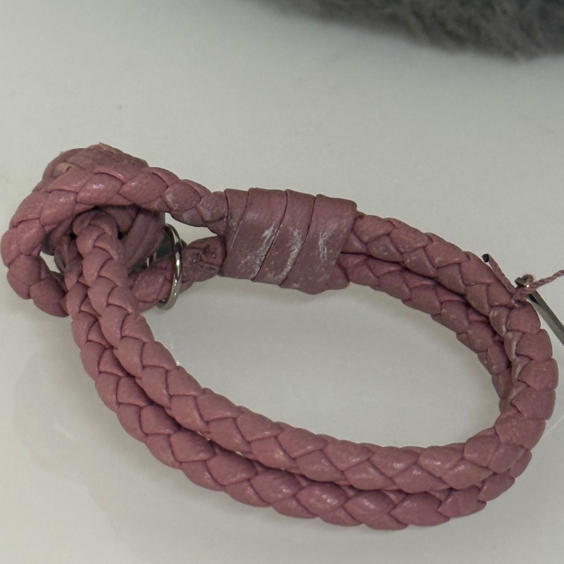 Bottega Veneta羊皮編織手環藕粉-7