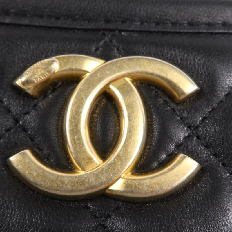 CHANEL 牛皮皮革Chanel Hobo金扣鏈帶手挽肩背兩用袋-9