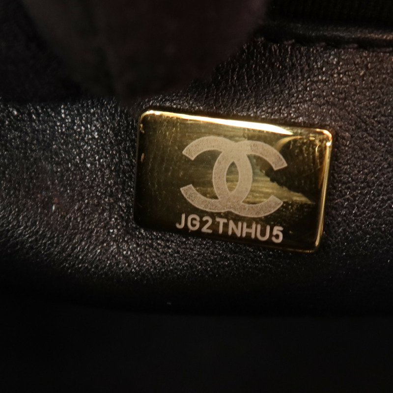 CHANEL 牛皮皮革Chanel Hobo金扣鏈帶手挽肩背兩用袋-11