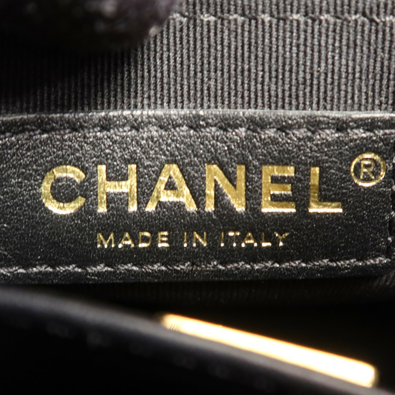 CHANEL 牛皮皮革Chanel Hobo金扣鏈帶手挽肩背兩用袋-12