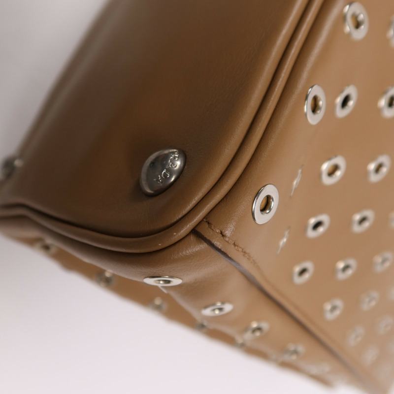 PRADA 牛皮皮革2 Way Shoulder Bag銀扣手挽肩背兩用袋-6