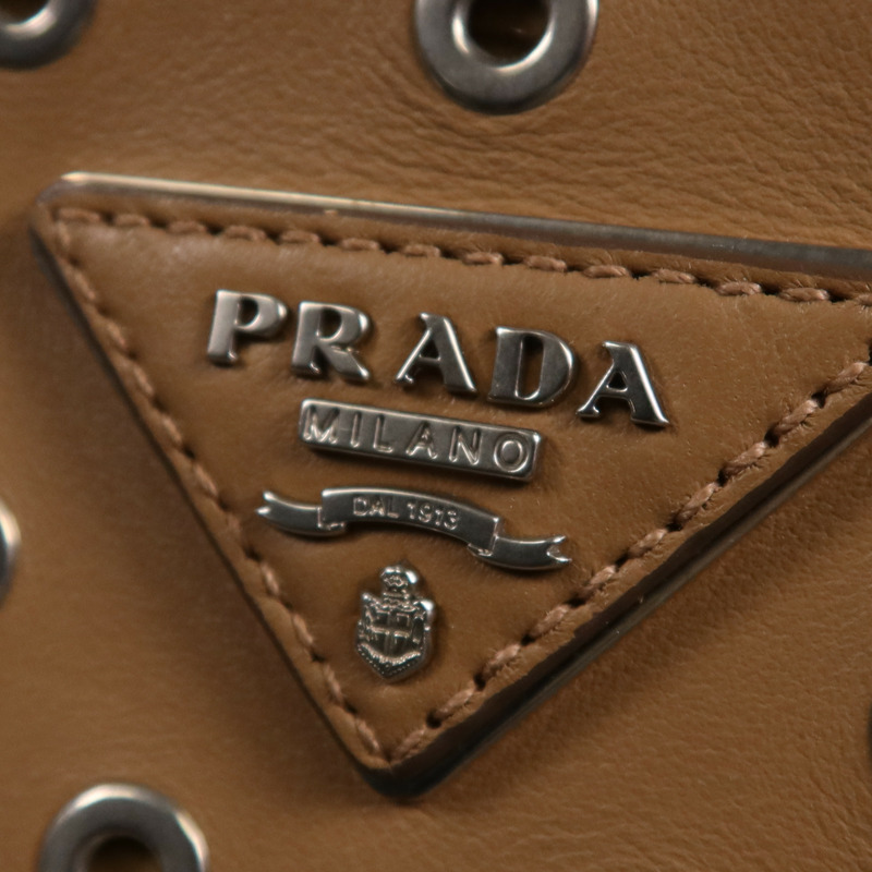PRADA 牛皮皮革2 Way Shoulder Bag銀扣手挽肩背兩用袋-9