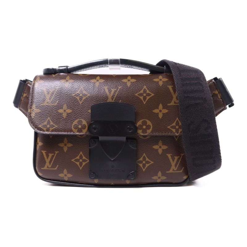 LOUIS VUITTON Monogram Macassar S Lock Sling Bag肩背袋-0
