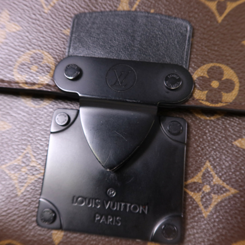 LOUIS VUITTON Monogram Macassar S Lock Sling Bag肩背袋-11