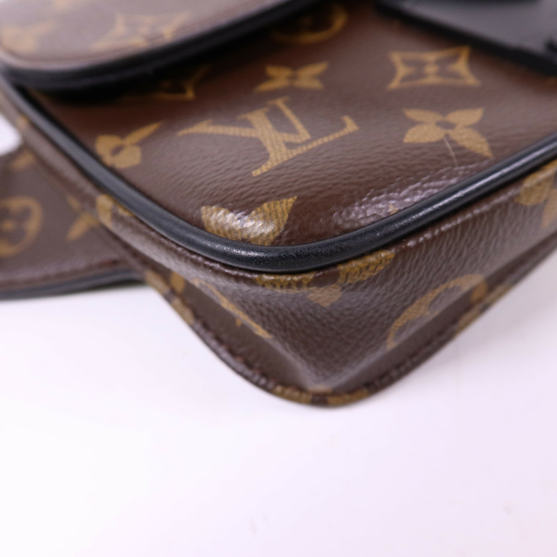 LOUIS VUITTON Monogram Macassar S Lock Sling Bag肩背袋-13
