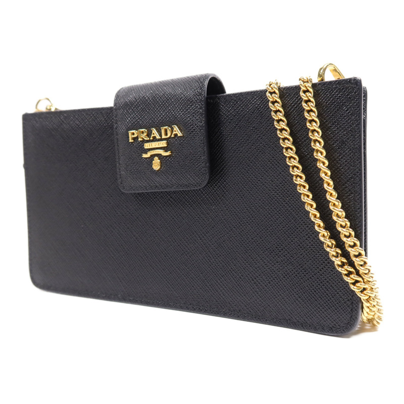PRADA 牛皮皮革Phone Case金扣鏈帶肩背袋-2