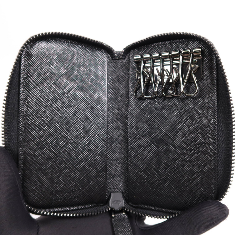 PRADA 牛皮皮革Key Case銀扣鎖匙包-5