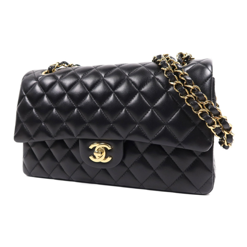 CHANEL 羊皮皮革Classic 25金扣鏈帶肩背袋-2