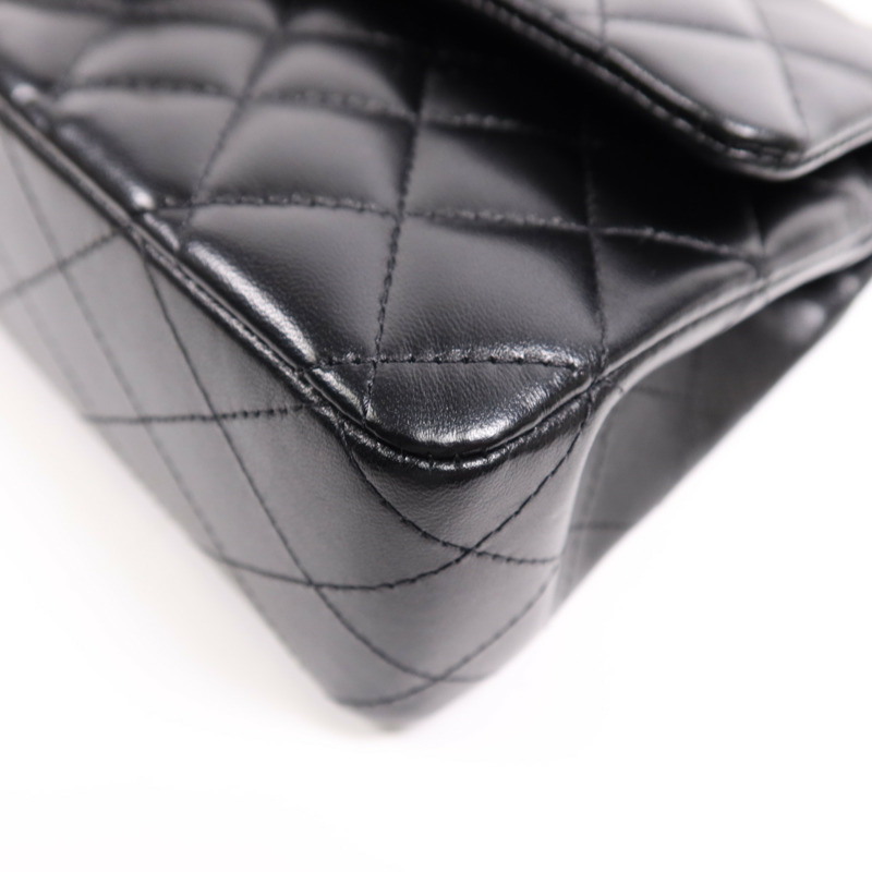 CHANEL 羊皮皮革Classic 25金扣鏈帶肩背袋-7