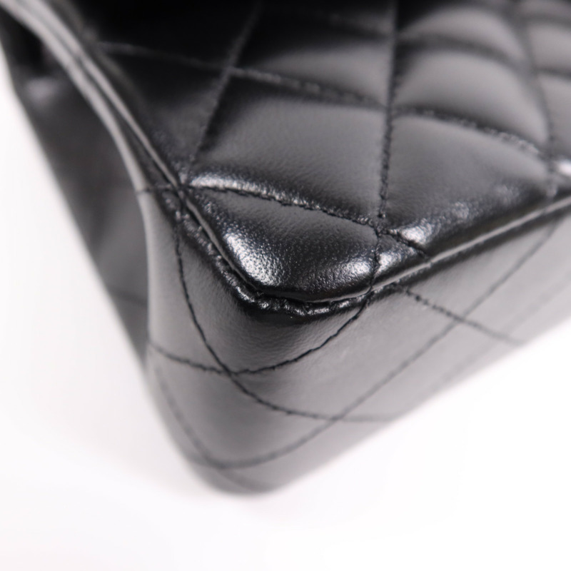 CHANEL 羊皮皮革Classic 25金扣鏈帶肩背袋-8