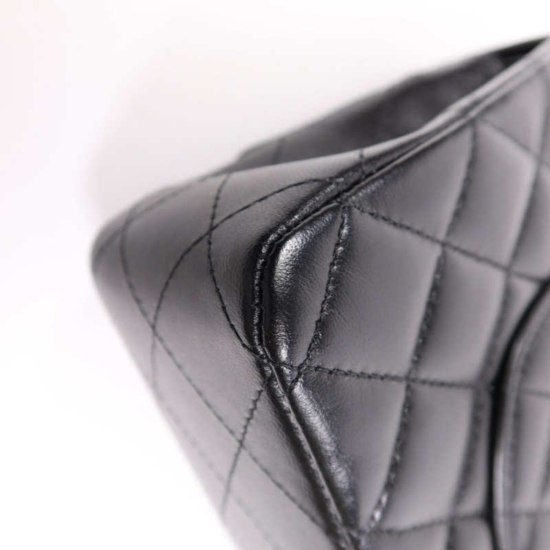 CHANEL 羊皮皮革Classic 25金扣鏈帶肩背袋-10