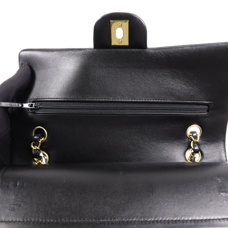 CHANEL 羊皮皮革Classic 25金扣鏈帶肩背袋-12