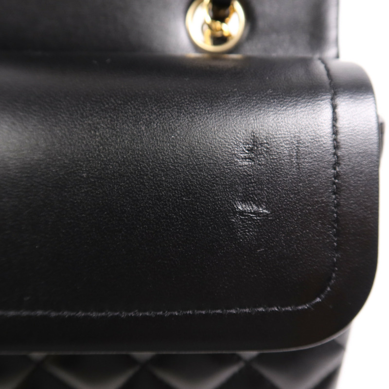 CHANEL 羊皮皮革Classic 25金扣鏈帶肩背袋-13