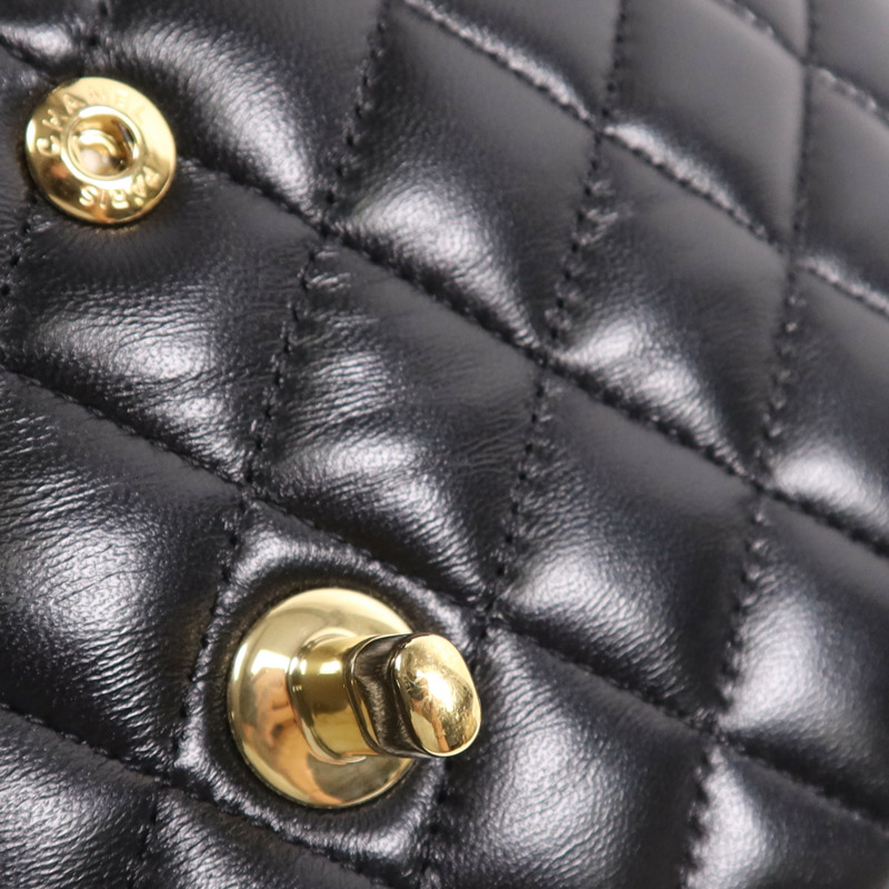 CHANEL 羊皮皮革Classic 25金扣鏈帶肩背袋-19