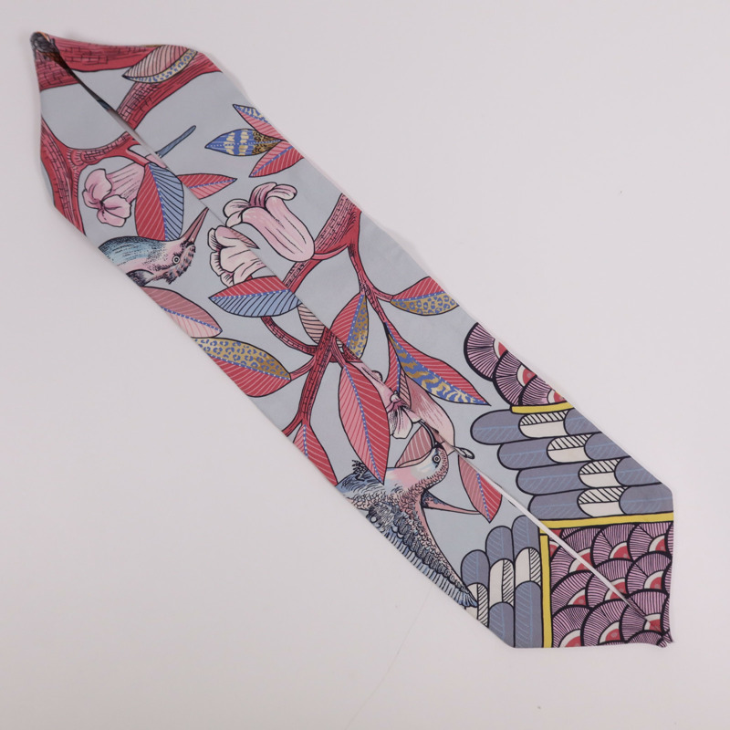 HERMES 絲質Twilly絲巾Multicolor-3