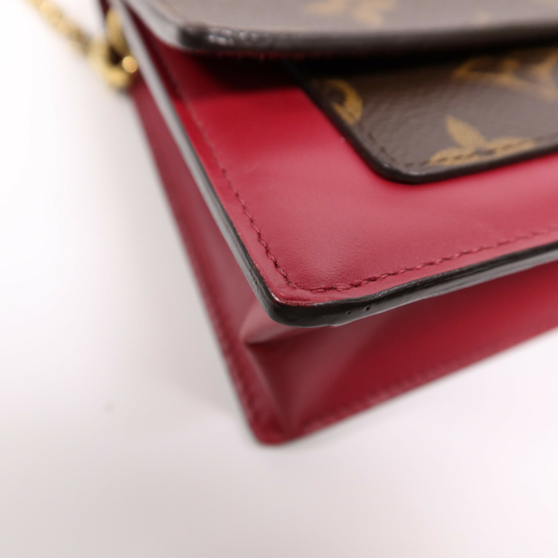 LOUIS VUITTON Monogram Portefeuille Flore金扣鏈帶肩背袋-5